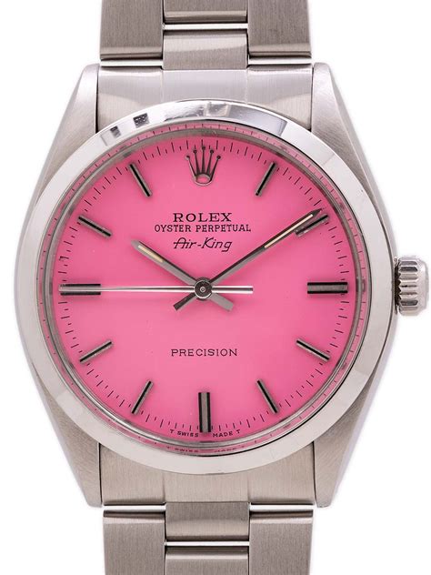 rolex oyster perpetual air king pink face|rolex air king price uk.